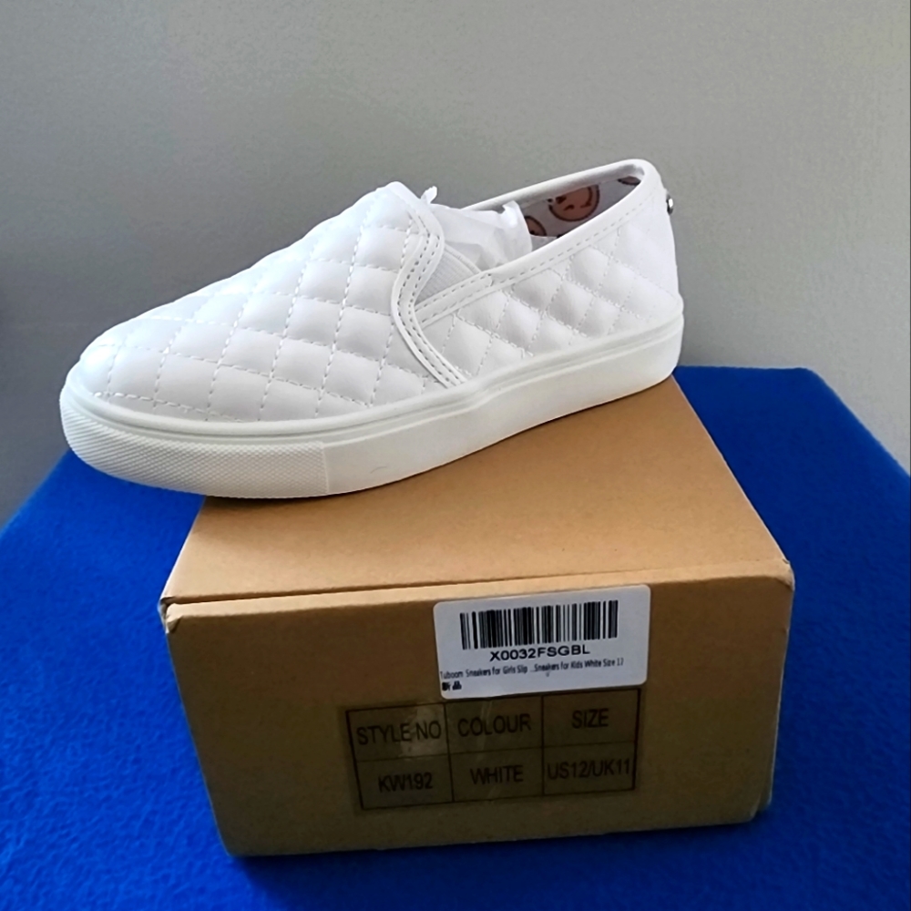 White quilted slip on, Toddler Size 12